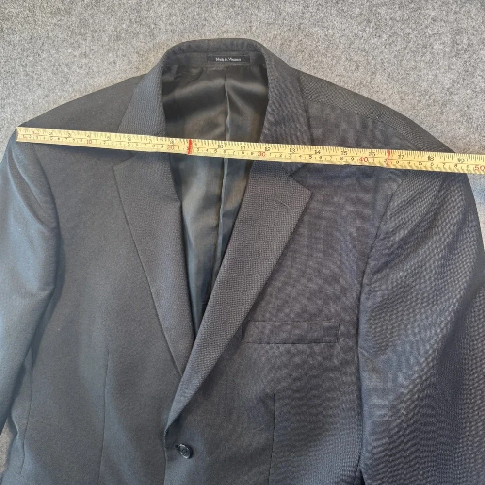 Blair Underwood BU 2-Piece Suit 43R 38W Black Micro Pattern Viscose Blend